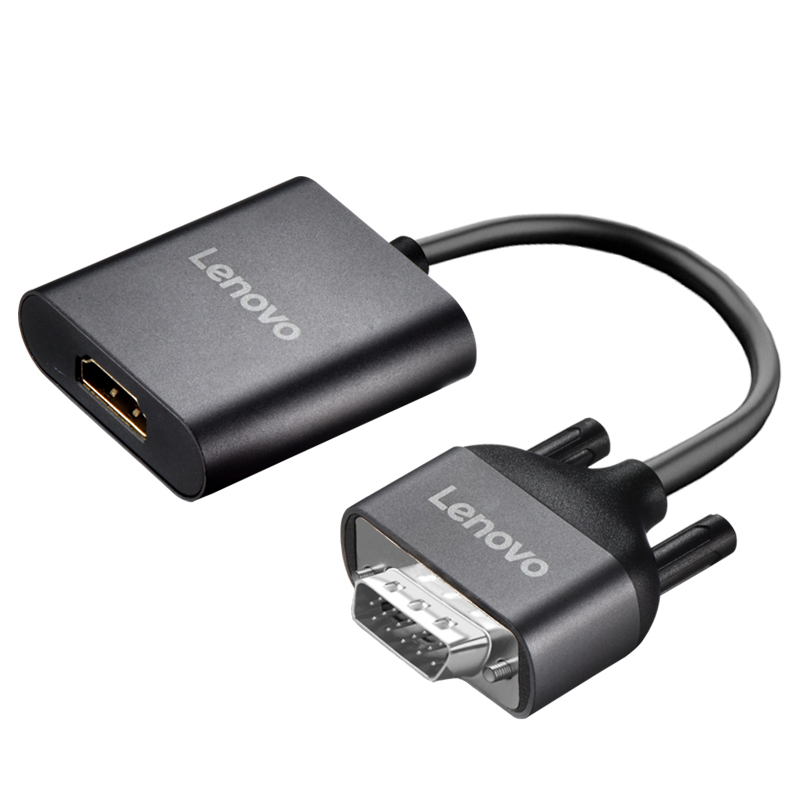 Lenovo/联想 原装VGA转HDMI转换器 带音频线笔记本台式机电脑高清视频显示器投影仪视频电视转接头 供电接口