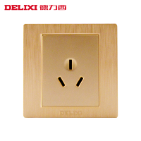 [官方旗舰店]德力西DELIXI 开关插座 香槟拉丝金空调热水器插座 三孔16A开关插座面板 电源插座