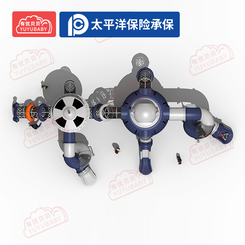 儿童户外大型滑滑梯幼儿园游乐场玩具乐园宇宙之星系列F19组合滑梯高清大图