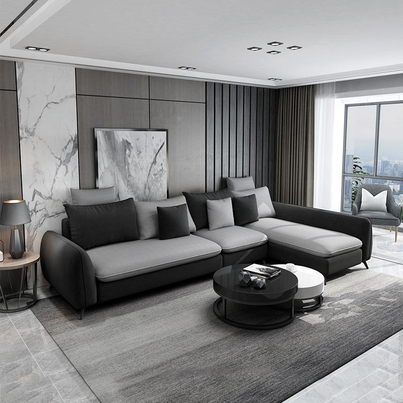 森美人北欧布艺沙发小户型客厅组合简约现代风格可拆洗黑白灰色沙发