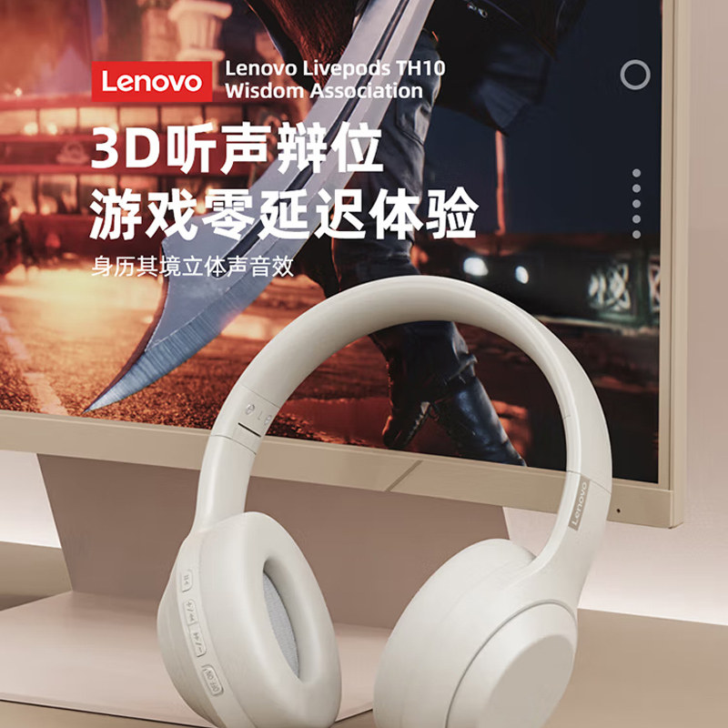 联想thinkplus头戴式蓝牙耳机TH10B高清大图