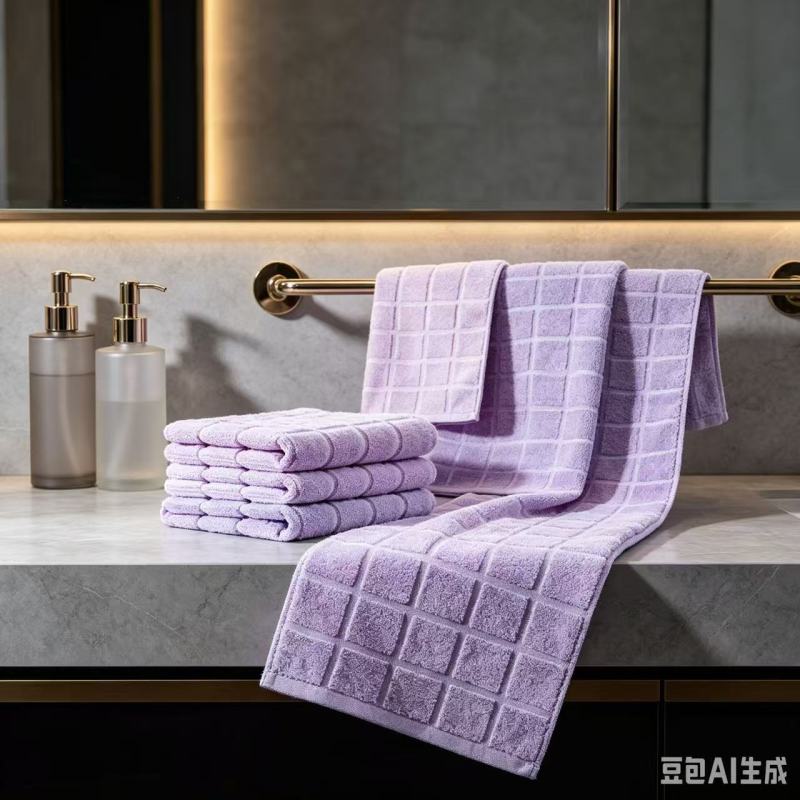 三利TD6247 嘉鸿德暖春面巾78*34cm 130g 纯棉 10A抗菌 紫色(计价单位:条)高清大图