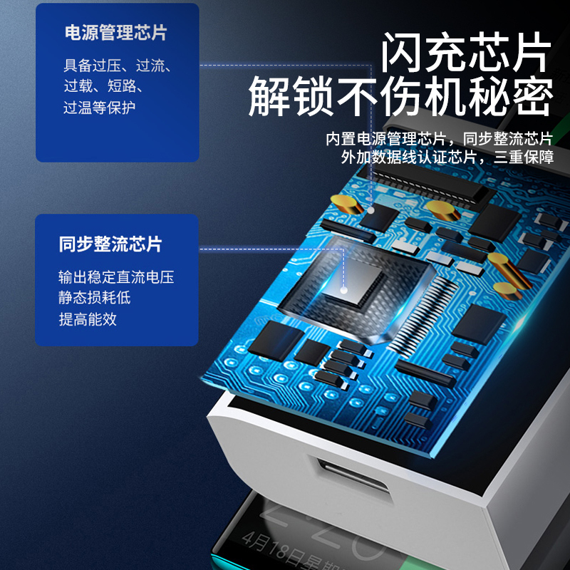 欧卡马66w超级快充头适用华为苹果安卓66W超级快充/闪充充电器+1米TypeC线[套装]