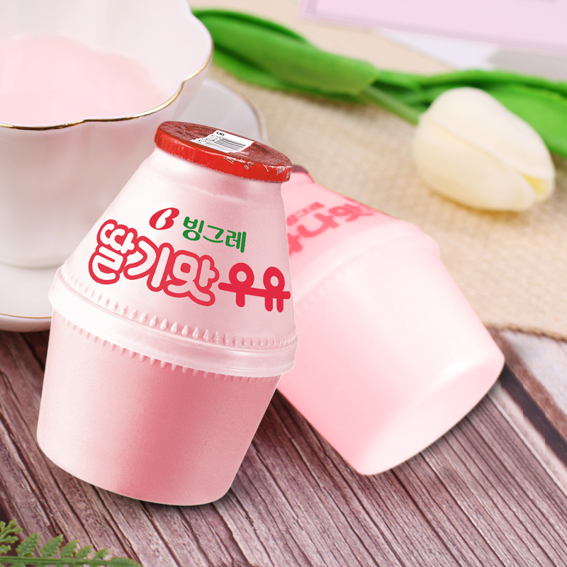 宾格瑞 草莓味牛奶饮料238ml*4(每周四发货)