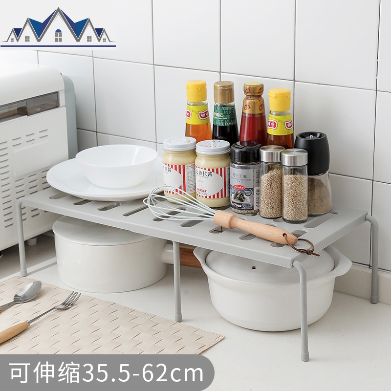 家用厨房置物架调料架塑料免打孔可伸缩厨房用品架子调味料收纳架 三维工匠高清大图