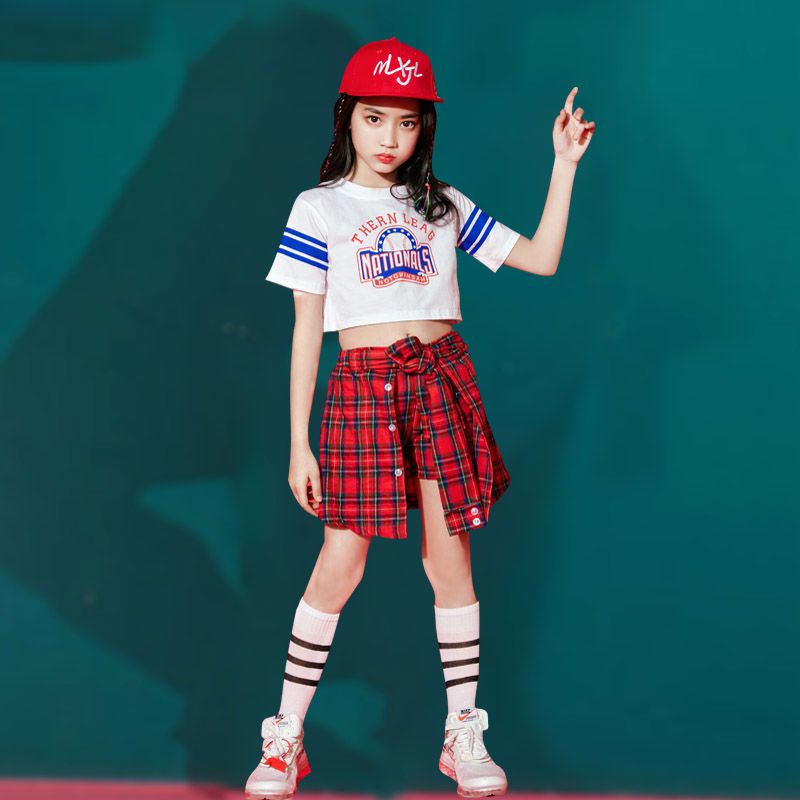 街舞儿童潮服男童演出服套装女童爵士舞啦啦队合唱服夏走秀表演服