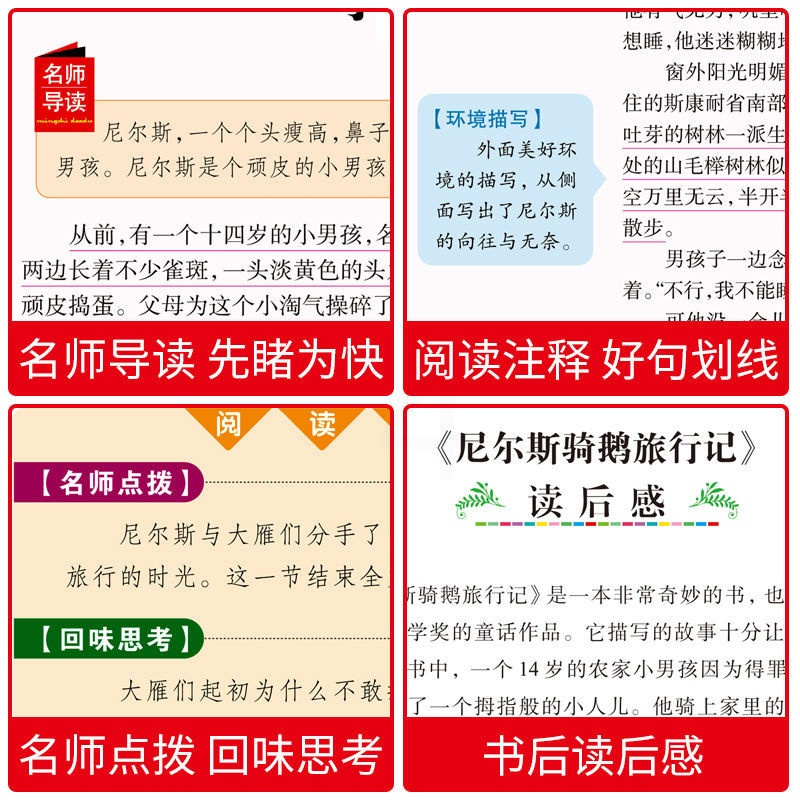 尼尔斯骑鹅旅行记正版彩图小学生三四五六年级课外必读儿童故事书 尼尔斯骑鹅旅行记