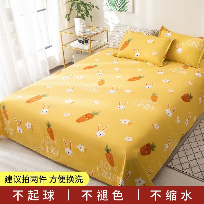 双人床家用单件床单 学生宿舍被单 1.0米m磨毛炕单女图片