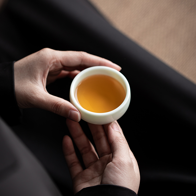 苏氏陶瓷(SUSHI CERAMICS)功夫茶杯 翡翠玉个人杯羊脂玉主人杯品茗杯6个装