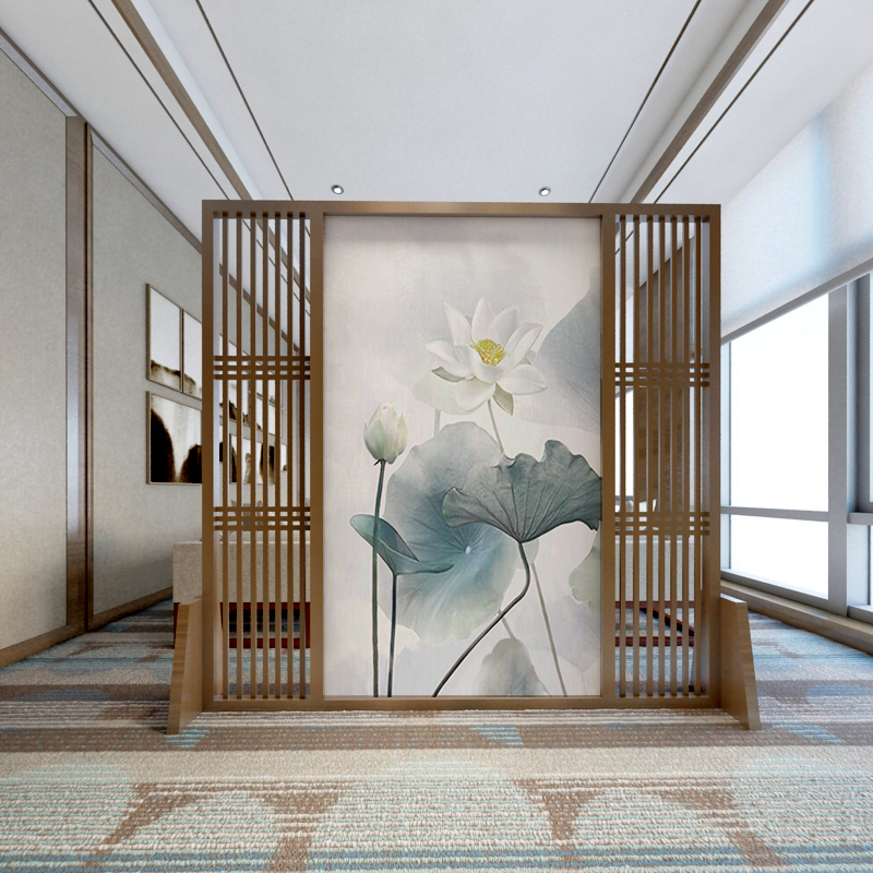 森美人花窗zyzp 001 森美人屏风隔断客厅玄关新中式实木镂空格栅定制办公室入户茶室装饰座屏 价格图片品牌报价 苏宁易购聚佳家居家装专营店