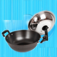 纵贯线 铁锅大号 铸铁家用40CM加厚不生锈物理不沾锅