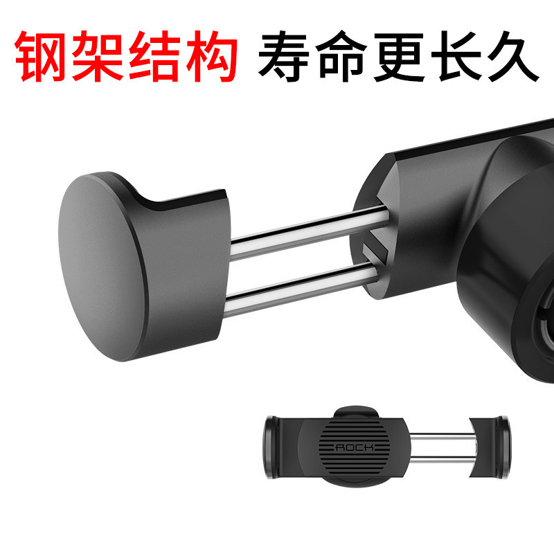 洛克(ROCK)车载手机支架汽车出风口卡扣式手机座多功能导航通用塑料支架 Pro款 深灰色