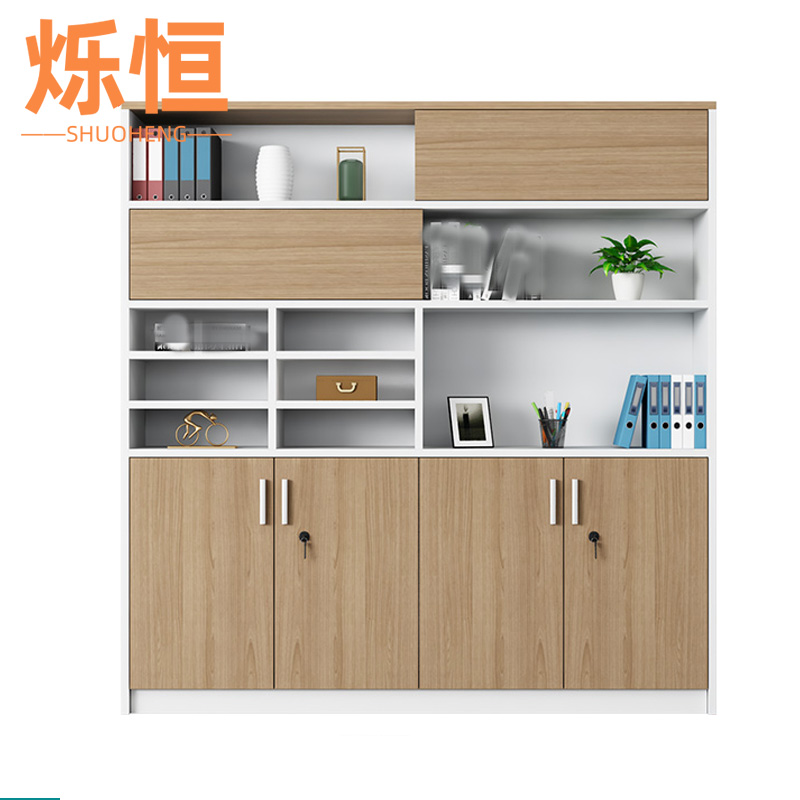 烁恒书柜两门书柜A款 组高清大图