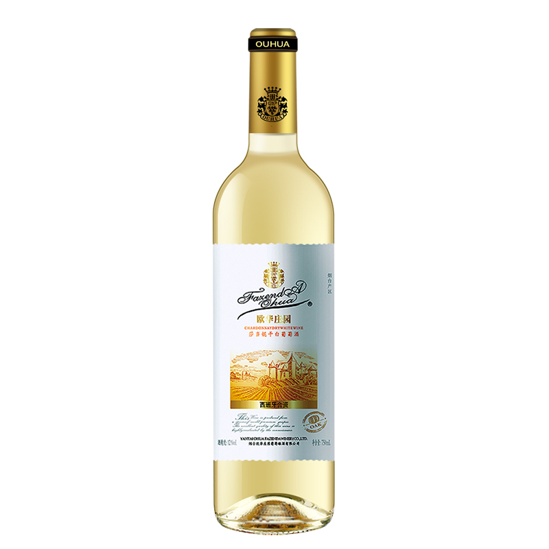 欧华庄园 国产白葡萄酒山东烟台莎当妮干白葡萄酒单支送礼自饮