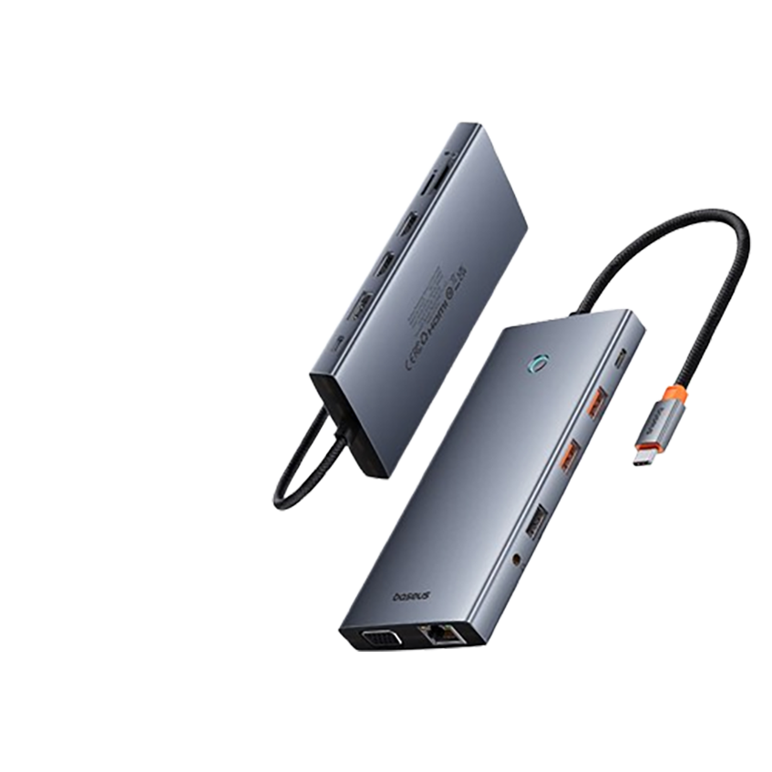 倍思拓展坞Type-C扩展坞充电器 双HDMI/DP/VGA四屏异显分线转换器8K30Hz通用雷电4苹果笔记本电脑车载