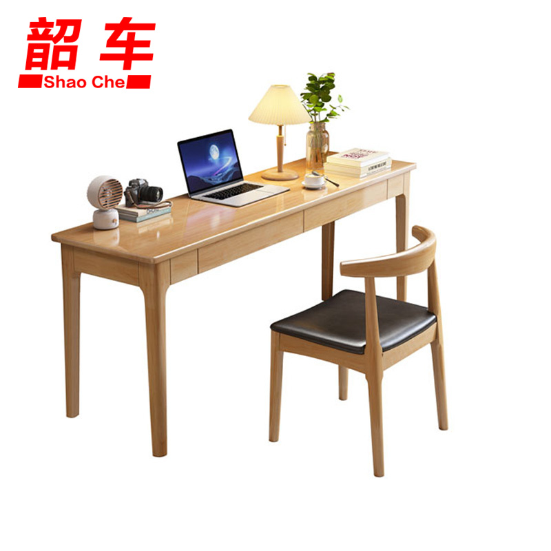 韶车写字台办公桌1.2m+牛角椅套高清大图