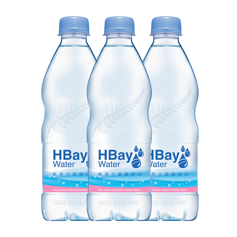 新西兰原装进口 纽湾HBay饮用天然矿泉水 500ml*24瓶*1箱 水源地霍克斯湾饮用水