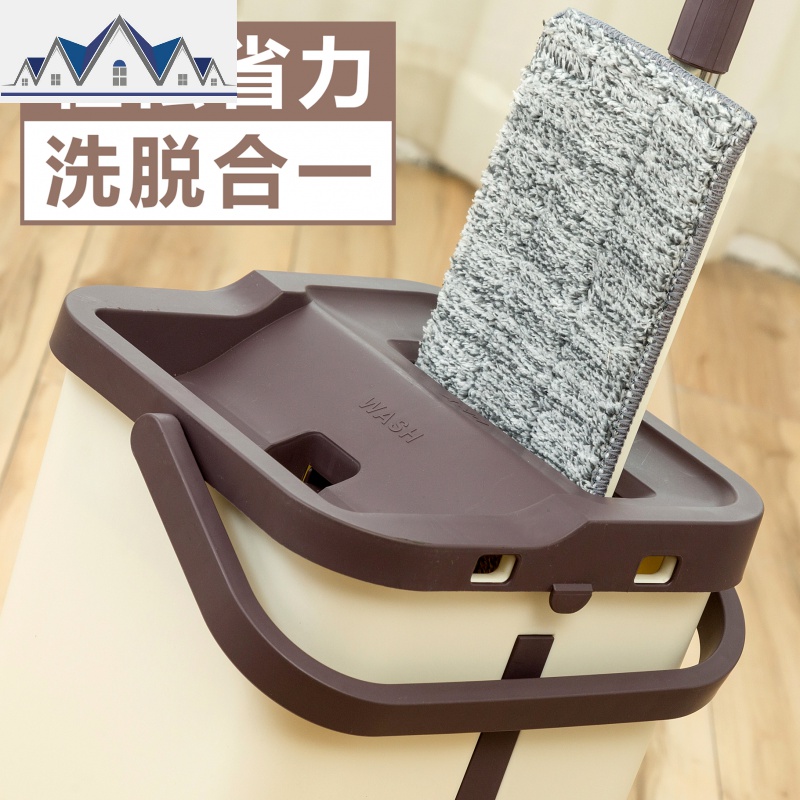 免手洗家用拖把桶旋转自动手压墩布拖布桶懒人挤水平板拖地桶 三维工匠高清大图