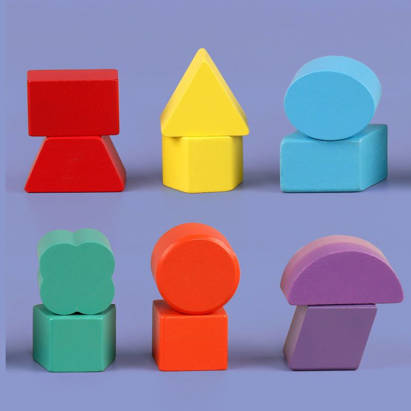 形状配对12岁半3男女孩宝宝积木拼装玩具益智力动脑儿童早教数字形状