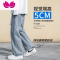 七斓裤子高街潮ins阔腿牛仔裤男直筒宽松潮牌韩版百搭男裤款长裤