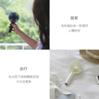 SOLOVE素乐小风扇usb可充电手持电风扇学生宿舍办公室桌面迷你便携式随身超静音手拿握无线底座大风力N9P天空白