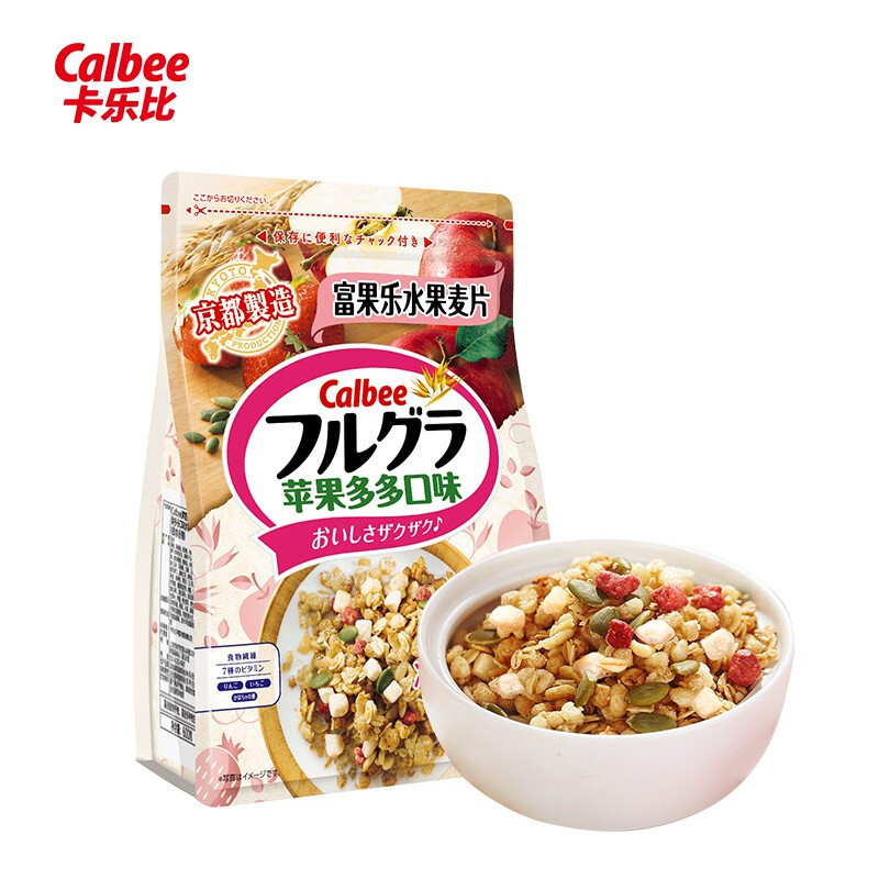 Calbee/卡乐比进口富果乐苹果多多味450g*2袋麦片速食早餐即食冲饮