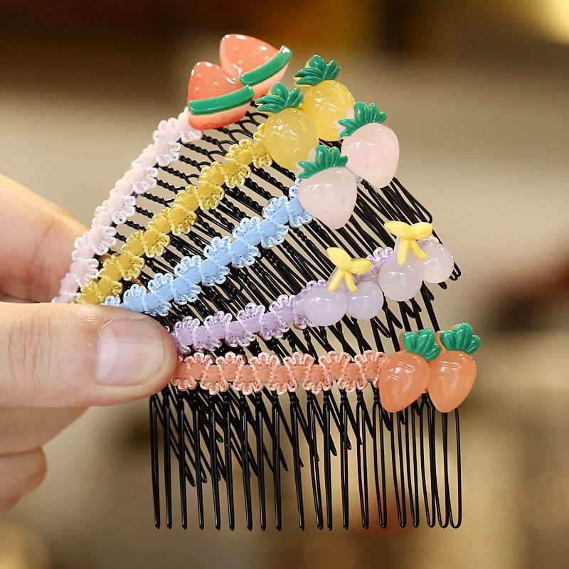 美芙仁韩版夜光儿童发梳防滑插梳小女孩盘发刘海梳女童发夹头饰碎发