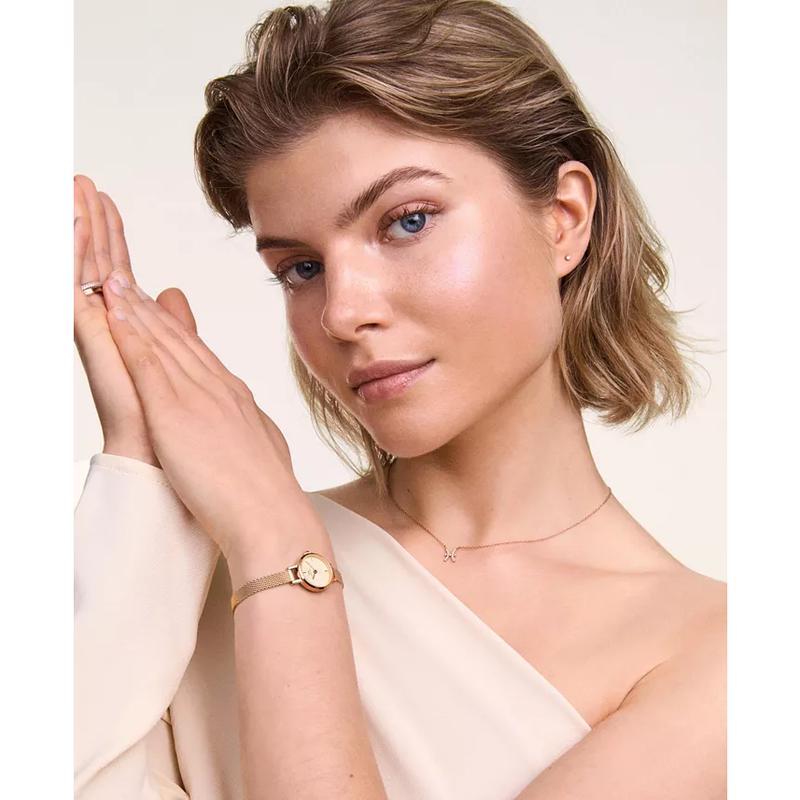 丹尼尔惠灵顿(Daniel Wellington)女士机械表玫瑰金圆形表盘时尚迷你款可换表带防水手表