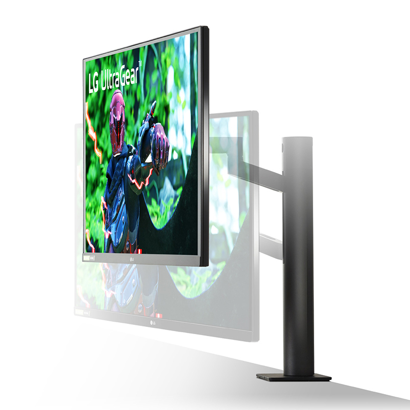 LG 27英寸 NanoIPS 兼G-Sync 144Hz 10.7亿色 Ergo ±280度人体工学旋转支架 设计师 小金刚 办公游戏 2K显示器 27GN880