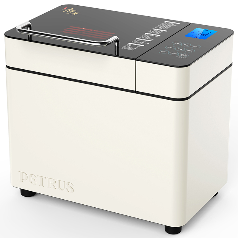 柏翠（petrus)PE9600面包机家用双管烘培 静音系列自动撒果料 多功能 简米白