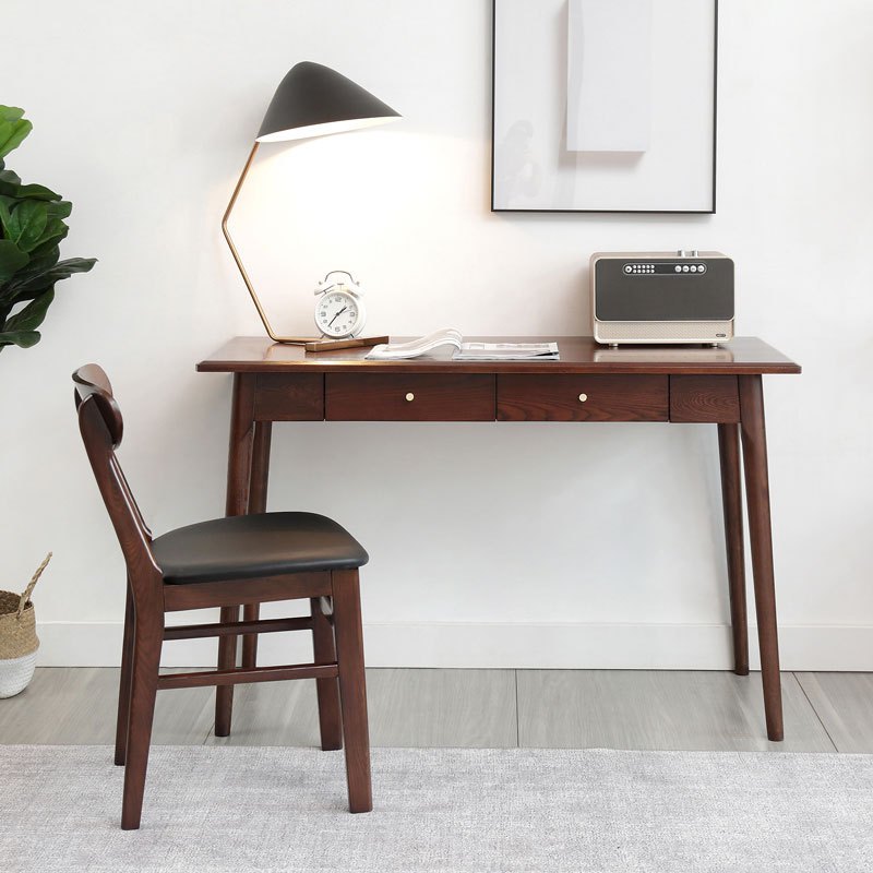 鑫金虎北欧实木带抽屉书桌储物书台家用写字台电脑桌学习桌工作台