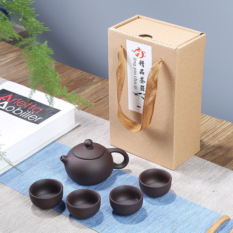 杯具套装旅行装 DX1210 陶瓷一壶四杯功夫茶具套装旅行茶具印字广告茶具(单位:套)