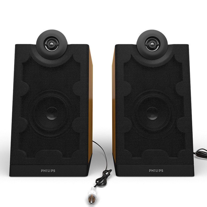 Philips/飞利浦 Hi-Fi多媒体2.0有源蓝牙音箱 台式电脑音响木质音响