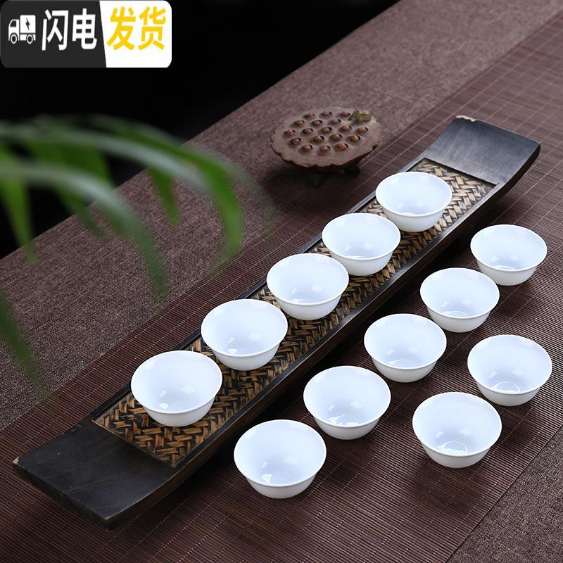 三维工匠德化茶具 泡茶白瓷小茶杯子品茗杯 单杯功夫普洱茶杯纯白色陶瓷杯 03款:5.8cmx2.8cm高清大图