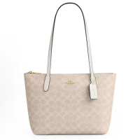 蔻驰(COACH)女包 女士奥莱款经典标志双面老花city30托特包City33单肩包金属马车标C纹斜挎包 F58292 CBT18-IMXDM