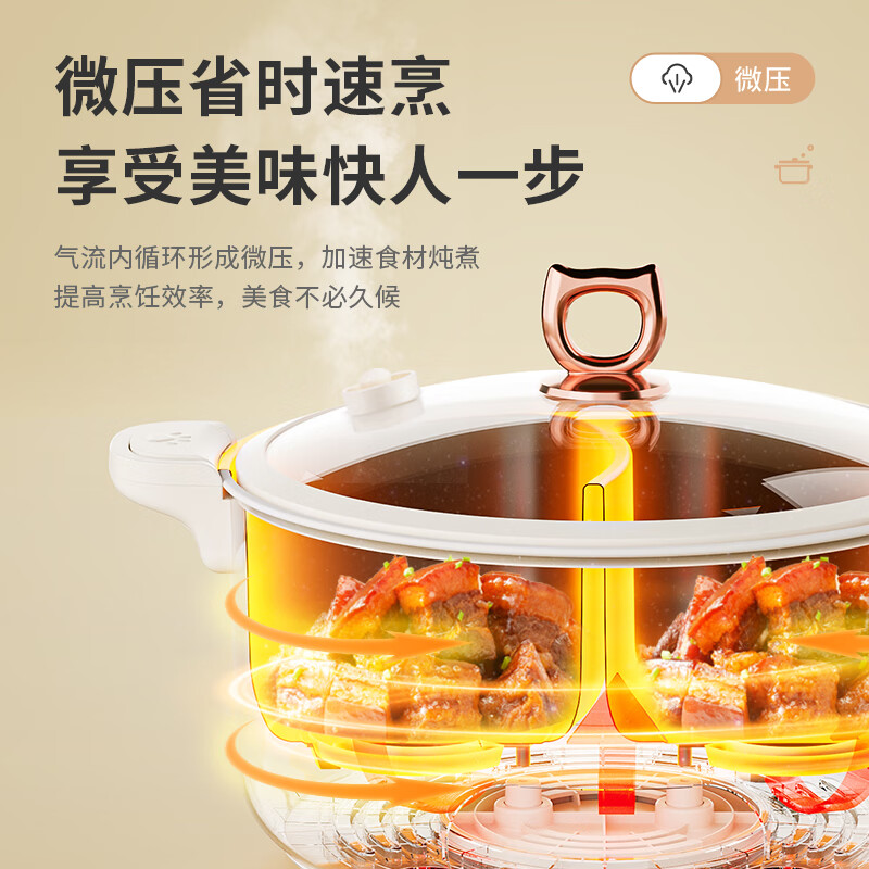 摩动(modong)6升微压鸳鸯锅MD-HGE06高清大图