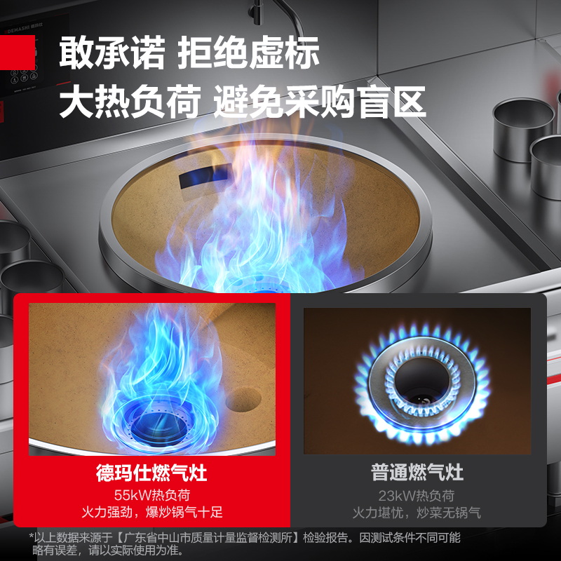 德玛仕商用燃气大锅灶台公司单位食堂饭店用猛火灶炒菜炉大炒锅60cm单头大炒灶SDGY55-A(D80)[液化气]高清大图