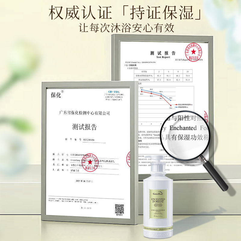 绿色溪谷绿野仙踪氨基酸亮肤沐浴露 持久留香清洁洗澡补水滋润沐浴液男女士高清大图