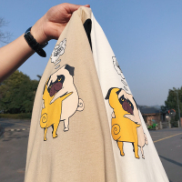 夏天青少年打底衫男短袖T恤圆领半袖韩版宽松个性时尚5分袖上衣服