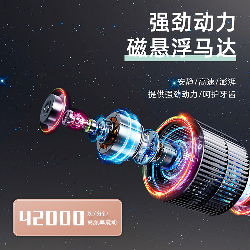 佳禾美杀菌电动牙刷成人男女情侣款套装声波超软毛智能全自动学生牙结石去除器礼盒装送礼 感应充-仙踪绿[共4支刷头]