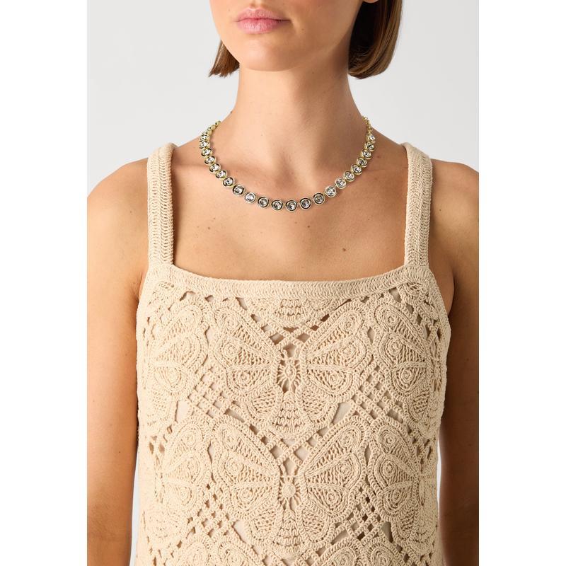 Swarovski闪耀水晶项链金色抛光优雅时尚女款饰品选择