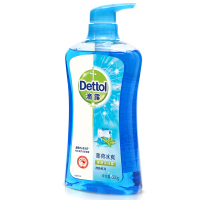 露Dettol 滴露健康沐浴露薄荷冰爽650克瓶装带泵浴室身体清洁
