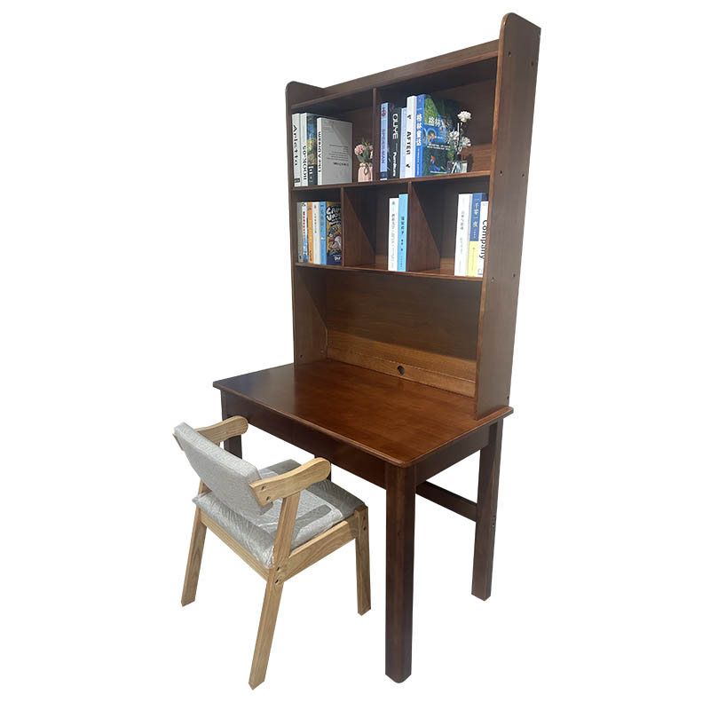 亿铁(YI TIE)实木书桌椅带书架一体写字桌椅 颜色可定制1.4米/套