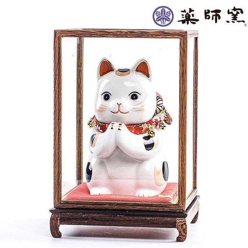 日本祈愿猫大号摆件开业生日结婚创意情人节礼品 三维工匠 7290+7291配玻璃罩猫高清大图