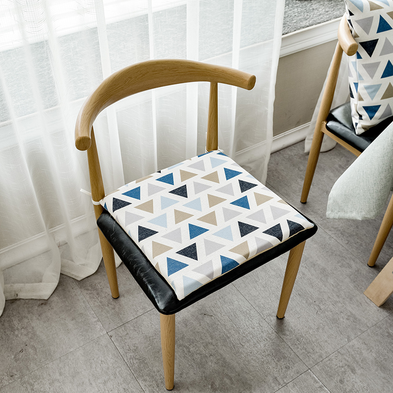 美帮汇粉格子餐厅餐桌椅垫办公室学生椅子坐垫凳子垫冬季可拆洗全棉家用高清大图