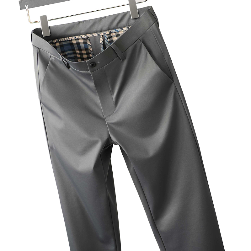 恒源祥冰丝男士休闲裤夏季商务西裤抗皱免烫长裤子桑蚕丝男裤薄款