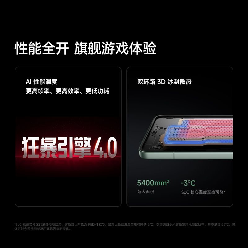 小米(MI)REDMI K80 第三代骁龙® 8 2K新国屏 6550mAh大电池 澎湃OS 山峦青 12GB+512GB 红米5G至尊手机高清大图
