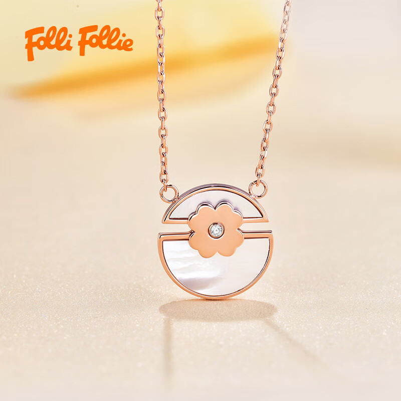 FOLLI FOLLIE 轻奢时尚潮流圆形四叶花项链(3N20T009RC)高清大图