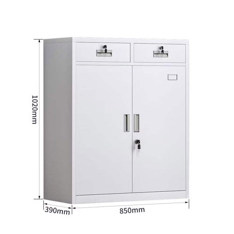 彤悦 TY-WJG224 二斗下节矮柜 铁皮柜 档案柜抽屉柜钢制 850*390*1020mm 板材厚度:0.5mm高清大图