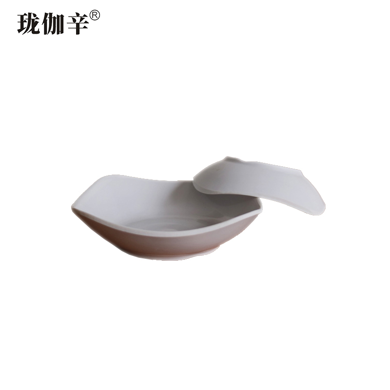 珑伽辛 耐高温密胺餐具四方盘 5英寸/个高清大图
